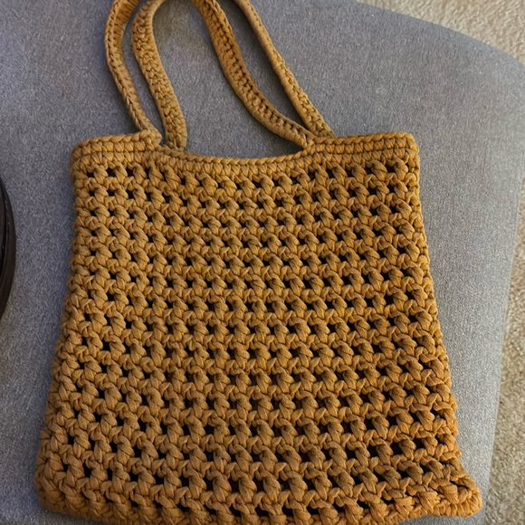 Anthropologie Handbags - Anthropologie x Binge Knit Maxi Beach Tote In Mango Gently used.